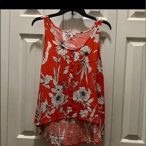 New! "LoverFire" Women Sleeveless Hi/Low Red / White Top.Size: XL